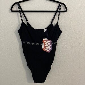 NWT- YITTY- Spotlight shaping Demi cup bodysuit-Shimmered Iconic black- Size Med